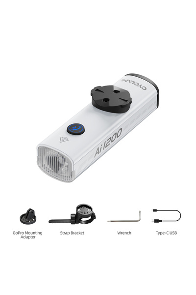 Choice مصباح أمامي صغير محمول للدراجات الهوائية AI-1200 أبيض بقوة 1200 لومن، ...