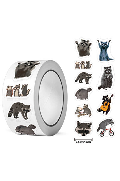 Choice 1500 قطعة من لفائف ملصقات كرتون الراكون الصغير لتزيين المخططات الشخصية ذات المظهر الراقي.