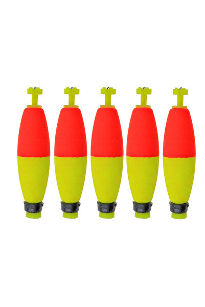 Choice 5 قطع من عوامات صيد الأسماك باللونين الأحمر والأصفر، عوامات صيد بيضاوي...
