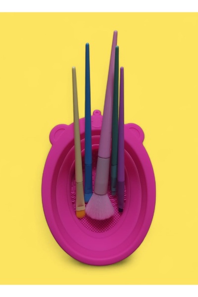 madam shushu Perie de machiaj + covoraș de spălat cu burete (pliabil)