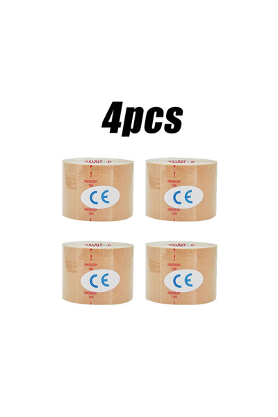 Choice ضمادة عضلية رياضية قطنية مرنة لاصقة، بيج اللون، 5 سم × 500 سم، 4 قطع، ...