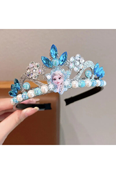 Choice طوق شعر أزرق من تصميم عائشة غونغتشو، مستوحى من شخصية إلسا من فيلم ديزني أنمي فروزن، إكسسوارات شعر للأطفال، رسوم متحركة.