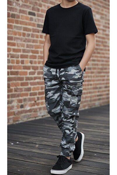 BLACK STEEL GARSON BOY KOMANDO CEPLİ KAMUFLAJ PANTOLON