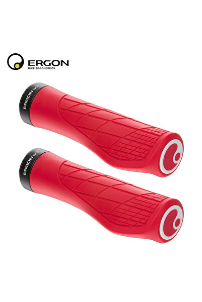 Choice مقابض دراجة جبلية مريحة من إرجون GA3 باللون الأحمر، توفر الراحة ودعمًا...