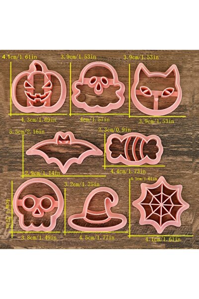 Miniso 8 قطع من قوالب بسكويت الهالوين الكرتونية على شكل يقطين وخفاش وحلوى وشب...