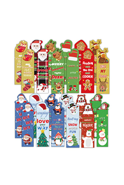 Choice Mixed Color 24 pcs Christmas Themed Bookmarks - Colorful Cartoon Desig...