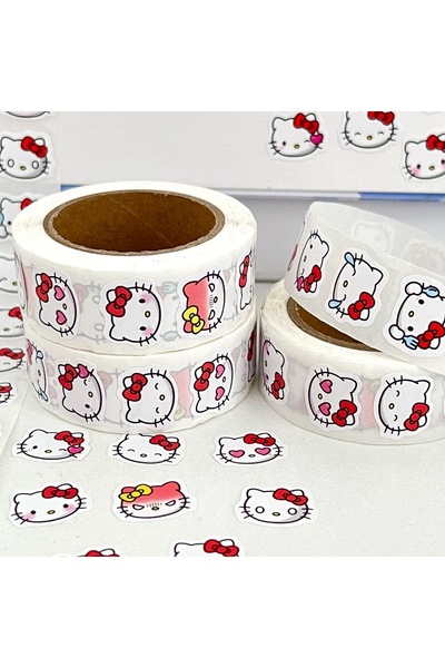 BANDAI 1-Roll 500pcs/roll Cartoon Graffiti Stickers Kitty Cat DIY Phone Guita...