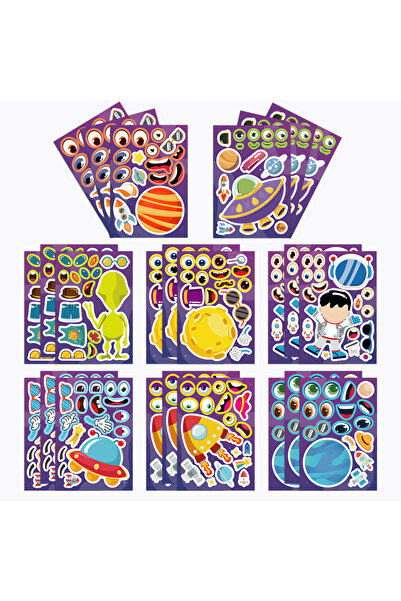 Choice 8 قطع من ملصقات الكولاج لرواد الفضاء وكواكب الفضاء، مستوحاة من شخصيات ...