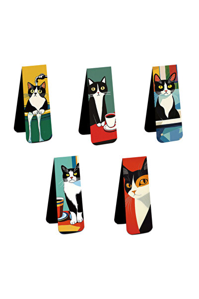 Choice 5PCS 5PCS Simple and Fun Cat Magnetic Bookmarks Reading Book Pages Mar...