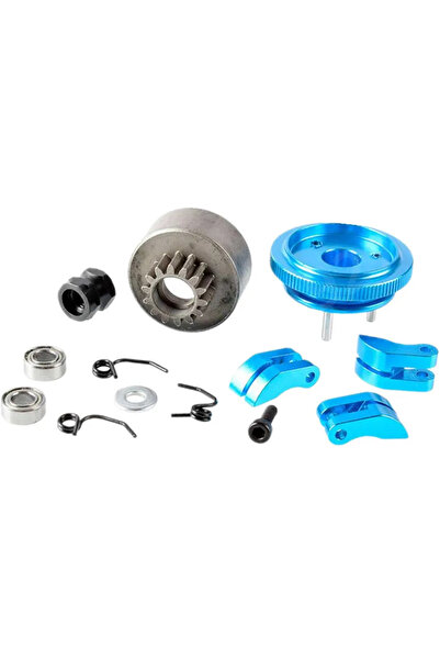 Choice Blue 1/8 HSP Nitro RC Upgrade Parts - Alloy Bell Gear Flywheel + 14T C...