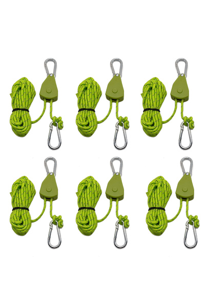 Choice 6 قطع من حبل تثبيت خيمة التخييم العاكس للضوء باللون الأخضر بطول 4 أمتا...