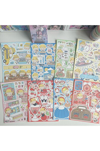 Choice8 ٨ قطع من ملصقات الفتيات الكرتونيات الكوريات اللطيفات، مناسبة لأجهزة ا...