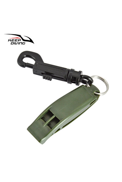 Choice صفارة نجاة خارجية ثنائية التردد، لون أخضر عسكري، قطعة واحدة، للغوص وال...