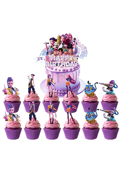 Choice 25pcs Cake Topper 25 Pcs K-pop Demon Hunters Cake Toppers&Kpop Demon Hunter Cupcake Decorations for