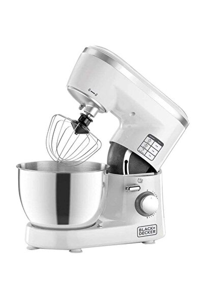 Generic BLACK+DECKER Stand Mixer SM1000-B5, 4L Stainless Steel Bowl, 1000W, White/Silver