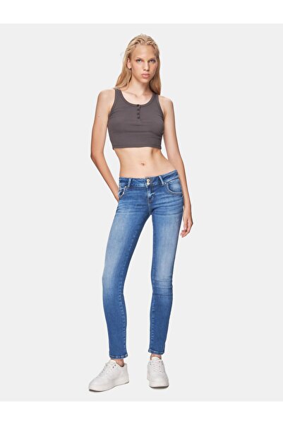 Ltb Basic Anthracite Tank Top with Buttons on the Front and Straps