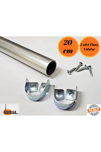 Mobilyap Demsa -20 cm Dolap İçi Yuvarlak Askı Borusu 1.Kalite 2 Adet Flanş Ve...