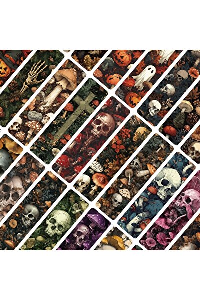 Choice 30 قطعة من فواصل الكتب الكرتونية على شكل هيكل عظمي للهالوين، بسيطة وسه...