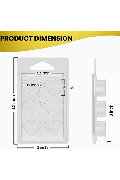 Choice1 عبوة من 50 قطعة من علب الشمع المذاب على شكل قلب (25/50 قطعة) مع 6 تجا...