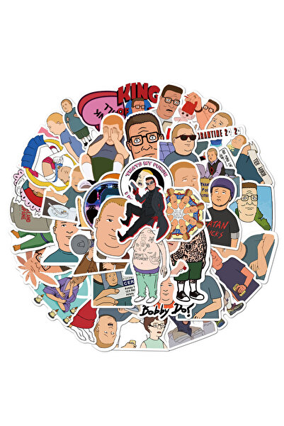 Choice ٥٠ قطعة من ملصقات شخصيات أنمي "ملك التل" الكرتونية للأطفال، مثالية لتز...