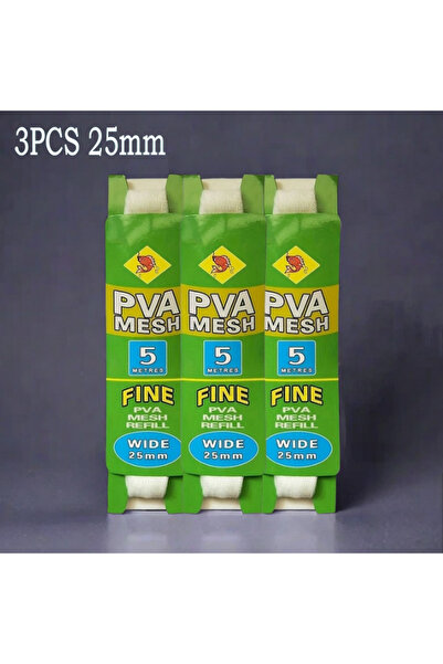 Choice 3PCS 25mmX5mQT 3pc 5M Soluble PVA Mesh Bag Refill Carp Feeder Fishing ...