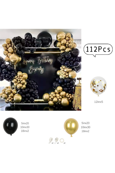 Choice مجموعة بالونات أخرى BL50310-112 قطعة، تتضمن 112 قطعة من بالونات سوداء ...
