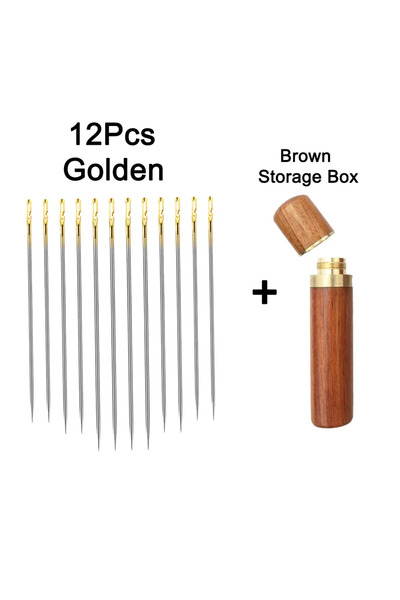choice2 12 PCS Golden Set 1 Blind Needle Elderly Needle-side Hole Hand Sewing...
