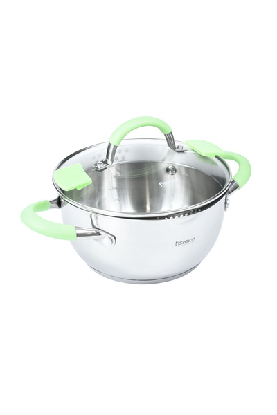 Fissman -Charlotte pot, 20x10cm, 2.5l, silver/green, stainless steel