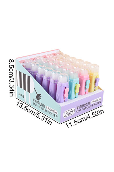 Choice مجموعة واحدة من 24 قطعة من ممحاة الدفع والسحب، بألوان ماكارون إبداعية، ممحاة محمولة للطلاب