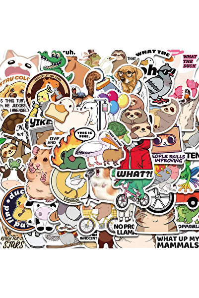Choice ٥٠ قطعة من ملصقات الحيوانات المرحة، مناسبة لأجهزة الكمبيوتر المحمول، و...