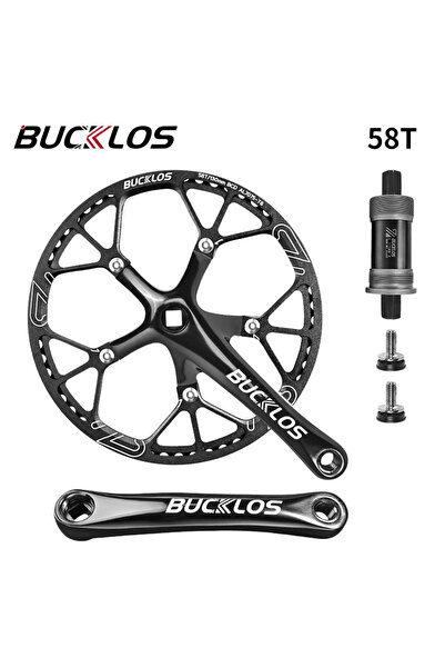 BUCKLOS مجموعة كرنك للدراجات الهوائية 58T-CRANKSET-BB 130BCD، مجموعة كرنك للد...