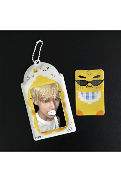 Choice حامل بطاقات صور على شكل بطة صغيرة لطيفة، غلاف بطاقات صور لنجوم الكيبوب...