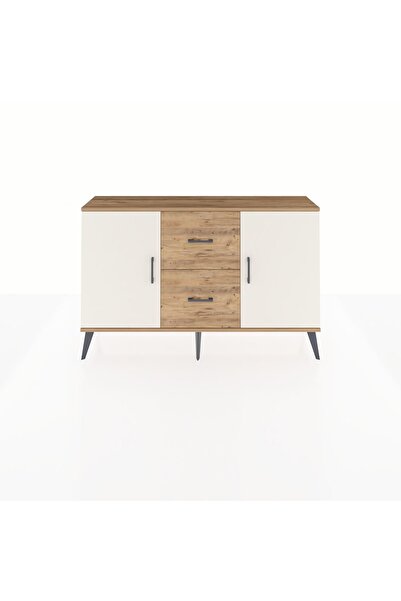 Dienni Arges Konsol 2 Raflı 2 Çekmeceli 2 Kapaklı 132x30x83 Çam-Aytaşı/Çam