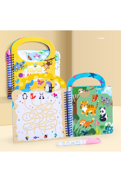 choice2 NB200C1 ألعاب تعليمية مبكرة للأطفال، كتاب سحري مع قلم للرسم بالماء، أ...