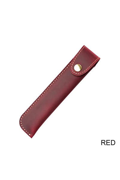 Choice حافظة أقلام رصاص من الجلد الطبيعي الأحمر، مثالية للسفر، مناسبة لدفاتر ...