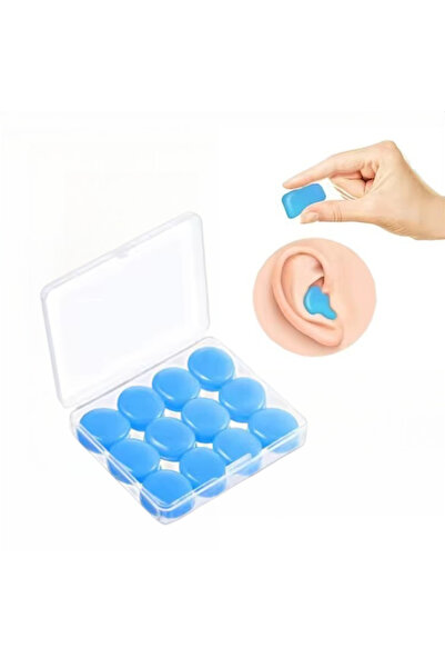 Choice علبة زرقاء تحتوي على 12 قطعة من سدادات الأذن المصنوعة من السيليكون الق...