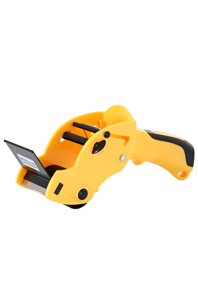 Choice أداة تغليف لاصقة صفراء قطعة واحدة، موزع شريط لاصق، حامل شريط لاصق بعرض 6 سم، قاطع يدوي