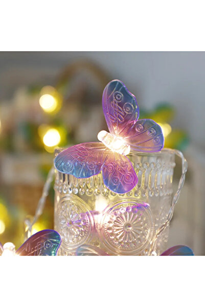 Choice أضواء سلسلة على شكل فراشة زرقاء بنفسجية بطول 1.5 متر مزودة بـ 10 مصابي...