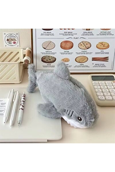 Choice Large Edition LUSQI Gray SHARK Plush Toy Pencil Case 2-in-1 Large Capa...