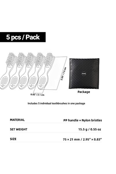 Choice عبوة من 5 قطع [HODR] فرشاة أسنان فائقة الخفة 3.1 غرام، فرشاة أسنان صغي...