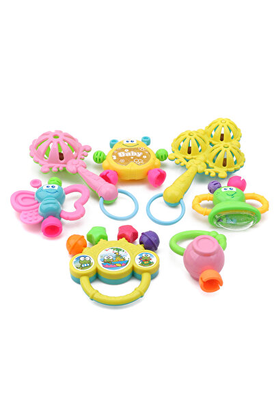Choice baby rattles 7pcs/Lot Infant Baby Toys Rattles Newborn Baby Hand Bell Developmental ABS Baby Toys 0-