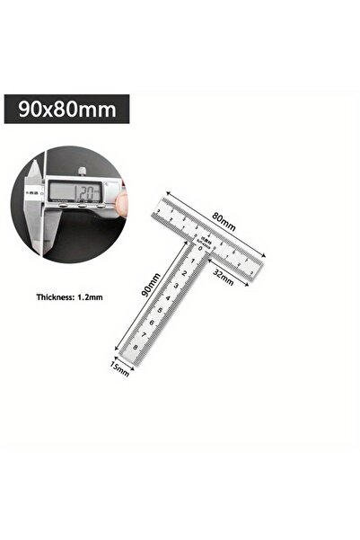 Choice مسطرة متكاملة على شكل حرف T مصنوعة من الفولاذ المقاوم للصدأ، مقاس 90 ×...