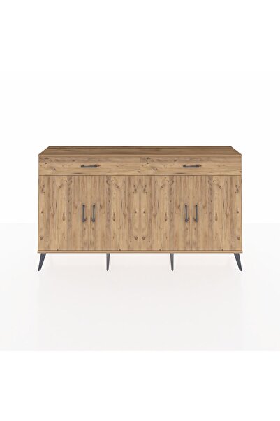 Dienni Arges Konsol 4 Raflı 2 Çekmeceli 4 Kapaklı 176x30x99 Çam-Çam