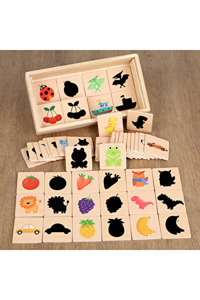 Choice لعبة مونتيسوري الخشبية لمطابقة الظلال، لعبة البحث عن الأشكال، لعبة حيوانات وفواكه، لعبة ألغاز الأشكال، لعبة التفكير