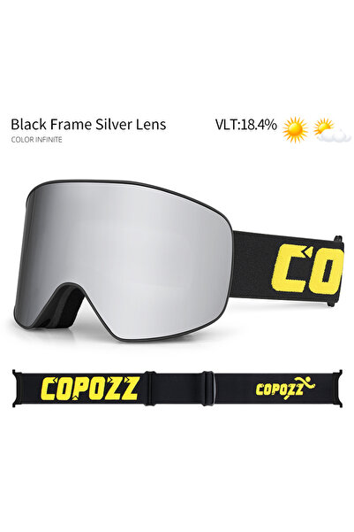 Choice نظارات تزلج أسطوانية فضية اللون من COPOZZ، للرجال والنساء، بطبقتين، مض...