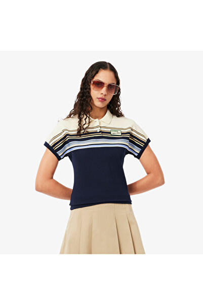 Lacoste قميص بولو مخطط قصة ضيقة، صناعة فرنسية - PF5291-00-XCH