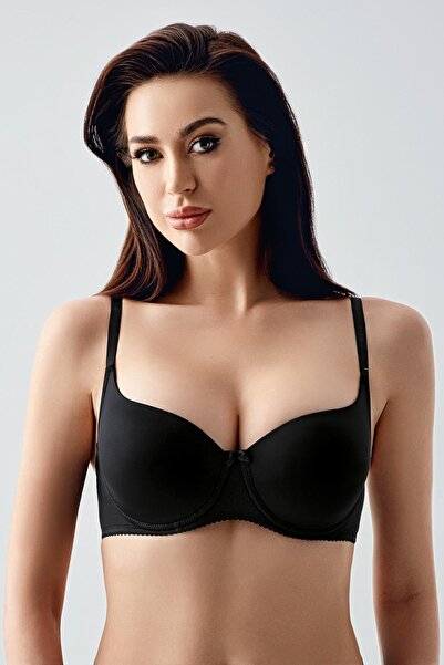 cotonhause Plus Size Women's Black Unpadded Underwire Bra – Empty Cup Comfortable Everyday Model C0T1N1773
