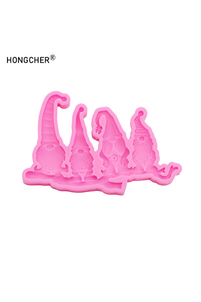 Choice Pink Christmas Dwarf Gnome Resin Ornament Decoration Pendant Drip Mould DIY Chocolate Cake Decoratio