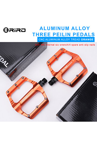 Choice دواسات دراجة هوائية برتقالية من نوع RIRO بثلاثة محامل، مصنوعة من سبائك...