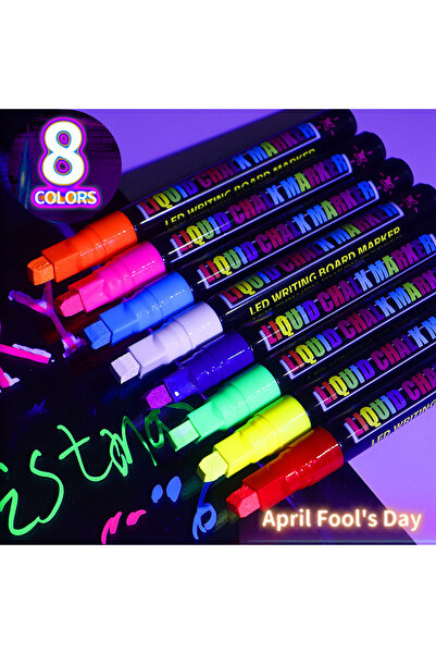 Choice 8 قطع من الطباشير السائل الملون، مناسبة للسبورة، والتقويم، والزجاج، وأقلام النيون، والنوافذ القابلة للغسل